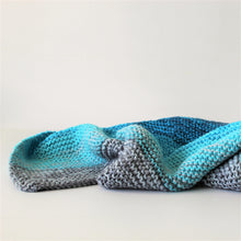 Load image into Gallery viewer, Knitted Baby Blanket - Ocean Blue