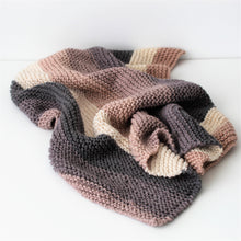 Load image into Gallery viewer, Chocolate Stripe Knitted Baby Blanket