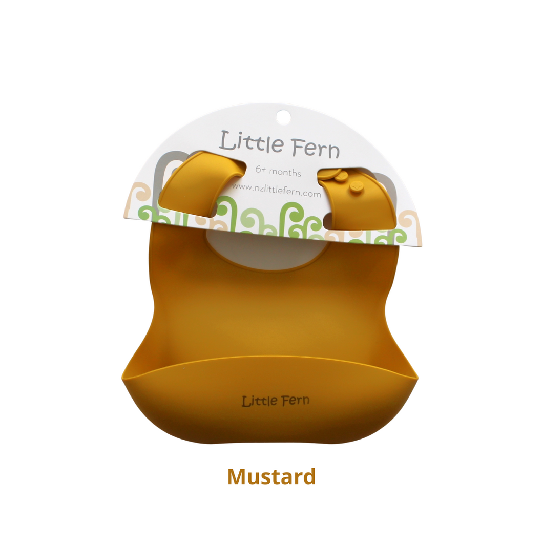 NEW Style Silicone Baby Bibs - Mustard