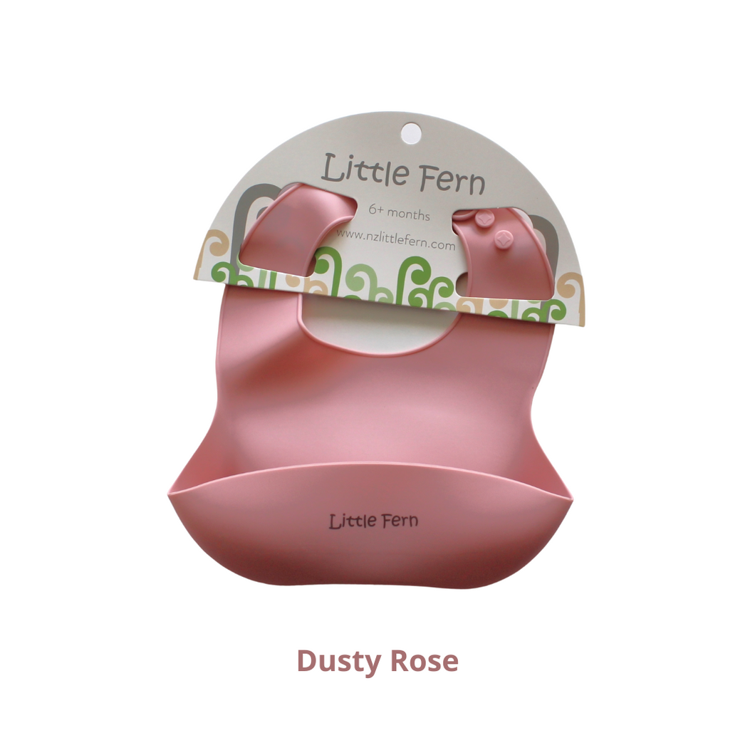 NEW Style Silicone Baby Bibs - Dusty Rose