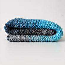 Load image into Gallery viewer, Knitted Baby Blanket - Ocean Blue