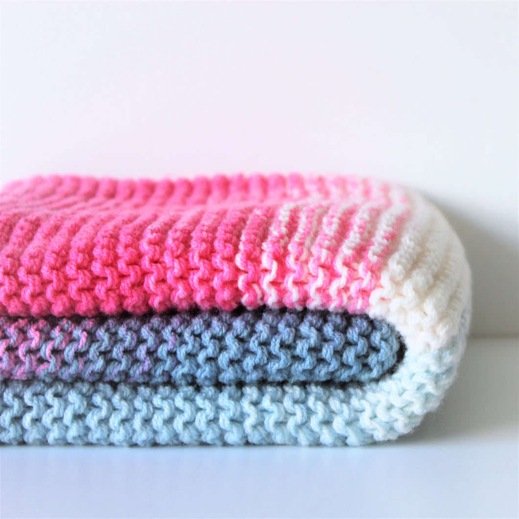 Knitted Baby Blanket - Pink Bliss